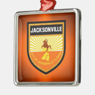 Jacksonville  Flag Metal Tree Decoration