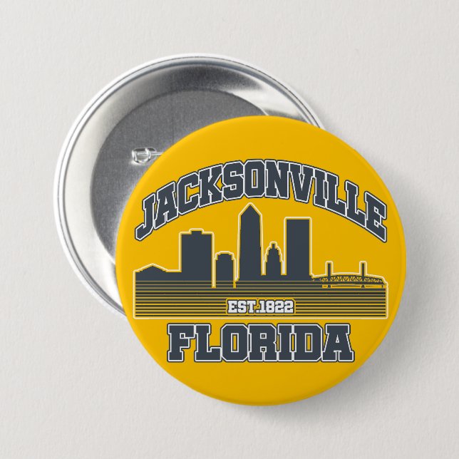 Jacksonville,Florida 7.5 Cm Round Badge (Front & Back)