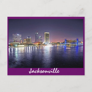 Jacksonville, Florida at night Postcard