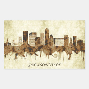 Jacksonville Florida Cityscape Rectangular Sticker