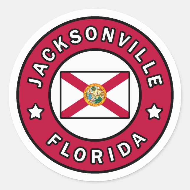 Jacksonville Florida Classic Round Sticker (Front)