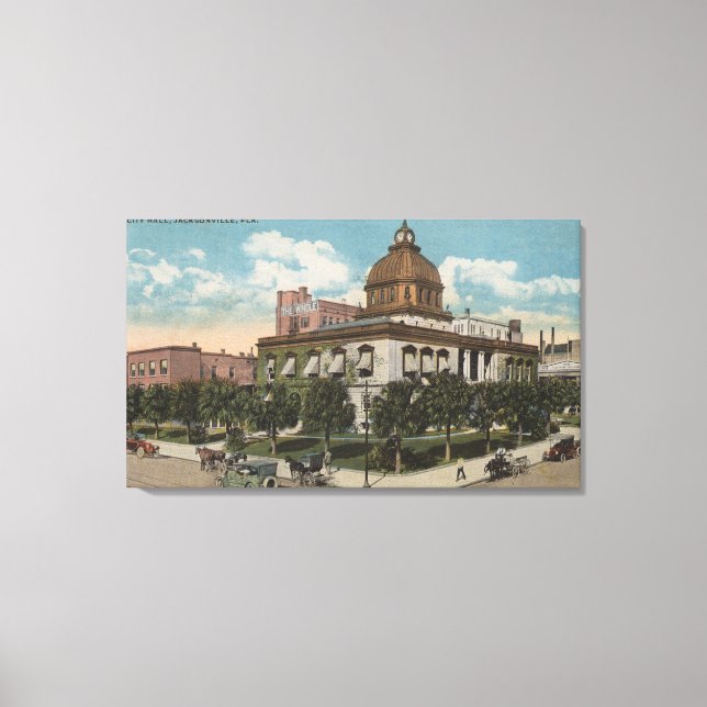 Jacksonville, Florida - Exterior View of City Canvas Print (Front)