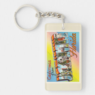 Jacksonville Florida FL Vintage Travel Souvenir Key Ring