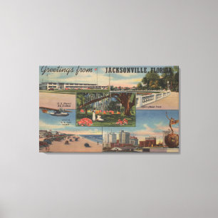 Jacksonville, Florida - Greetings From Canvas Print