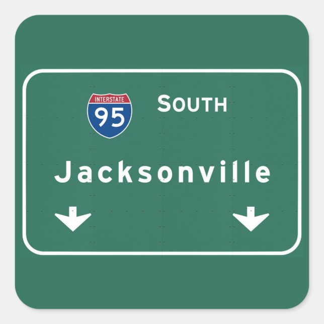 Jacksonville Florida Interstate Highway Freeway : Square Sticker (Front)