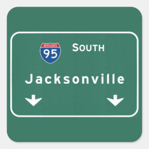 Jacksonville Florida Interstate Highway Freeway : Square Sticker