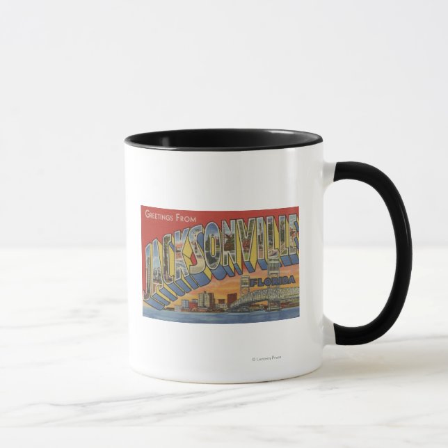 Jacksonville, Florida - Large Letter Scenes Mug (Right)