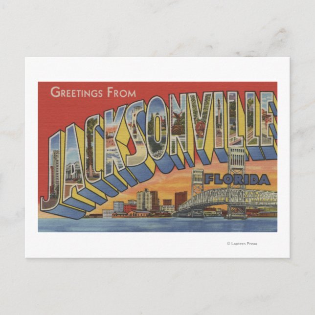 Jacksonville, Florida - Large Letter Scenes Postcard (Front)