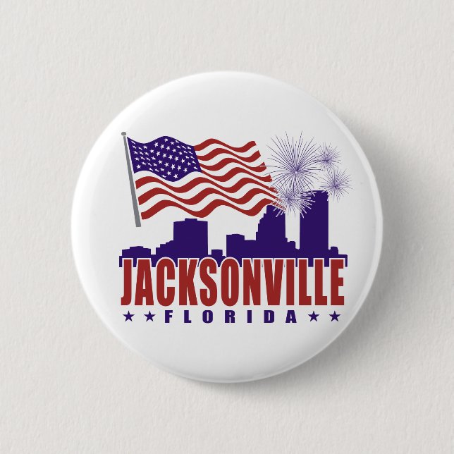 Jacksonville Florida Patriotic Button (Front)
