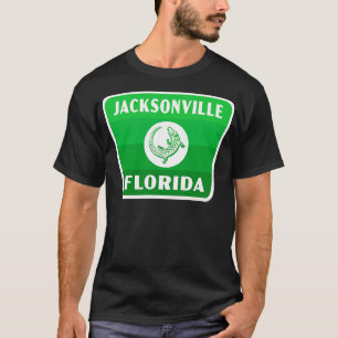 Jacksonville Florida Retro Gator Badge Green T-Shirt