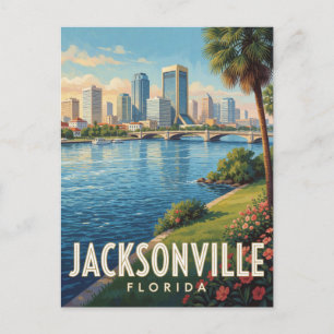Jacksonville Florida River Travel Postcard