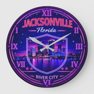 Jacksonville Florida Riverfront  Large Clock