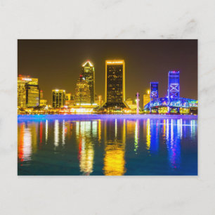 Jacksonville Florida skyline Along river Postcard