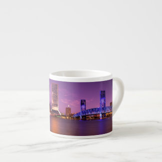 Jacksonville Florida Skyline at Night Espresso Cup