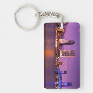 Jacksonville Florida Skyline at Night Key Ring
