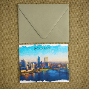 Jacksonville Florida Skyline Panorama View Postcard