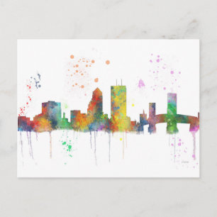 JACKSONVILLE, FLORIDA SKYLINE POSTCARD