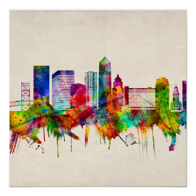 Jacksonville Florida Skyline Poster (Front)
