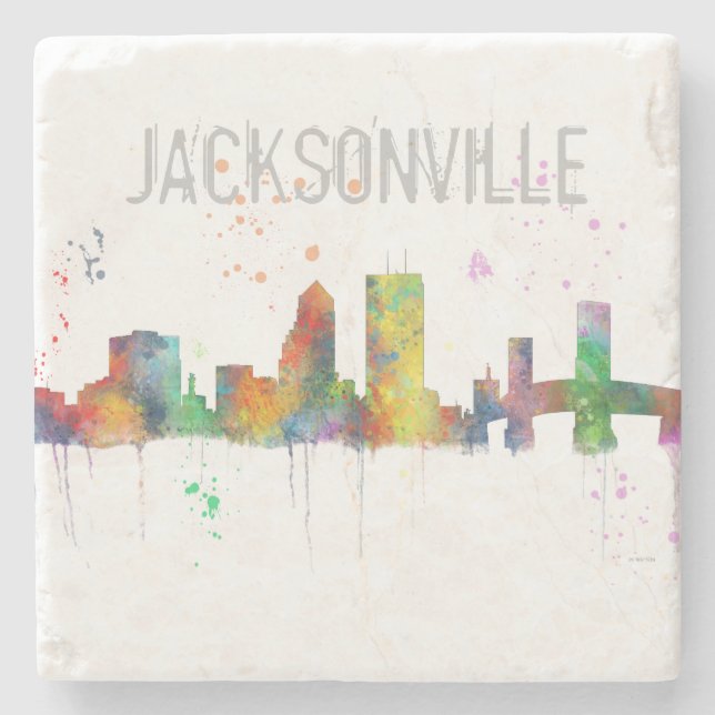 JACKSONVILLE, FLORIDA SKYLINE STONE COASTER (Front)