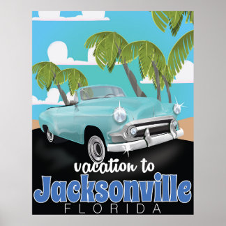 Jacksonville, Florida,USA vintage travel poster. Poster