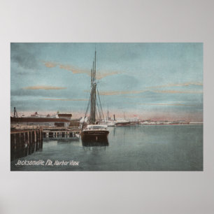 Jacksonville, Florida - View of Harbor with Poster