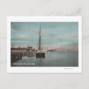Jacksonville, Florida - View of Harbour with Postcard