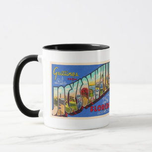Jacksonville Florida Vintage Large Letter Postcard Mug