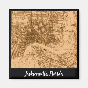 Jacksonville Florida vintage map Magnet