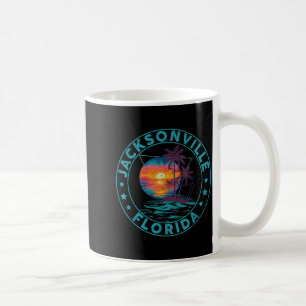 Jacksonville Florida Vintage Sunset Tropical Coffee Mug