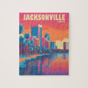 Jacksonville Florida Vintage Travel Jigsaw Puzzle