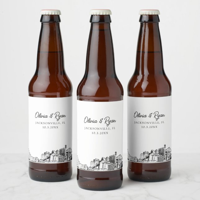 Jacksonville Landmarks Personalised Beer Label (Bottles)