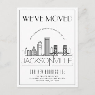 Jacksonville Modern Deco Change of Address Announcement Postcard