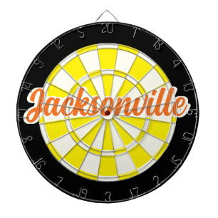 Jacksonville Orange text Yellow White Black Dartboard