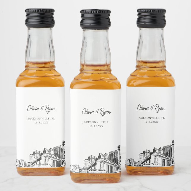 Jacksonville Party Favour Welcome Gift Custom Liquor Bottle Label (Bottles)