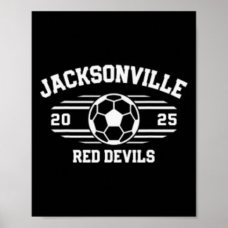 Jacksonville Red Devils Soccer Ball 2025  Poster