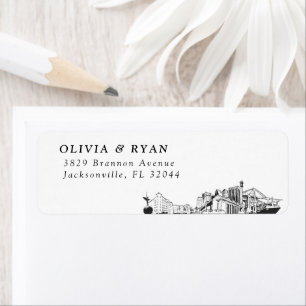 Jacksonville Skyline Modern Return Address Labels
