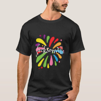 Jacksonville Souvenir Colourful Festival Design T-Shirt
