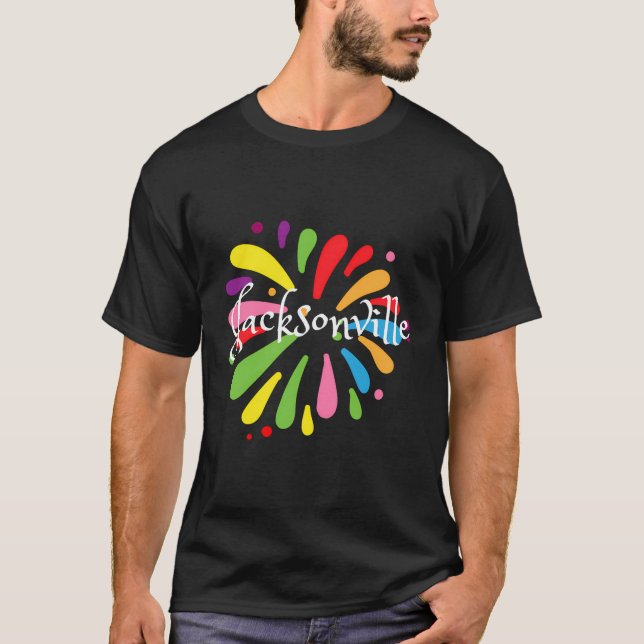 Jacksonville Souvenir Colourful Festival Design T-Shirt (Front)
