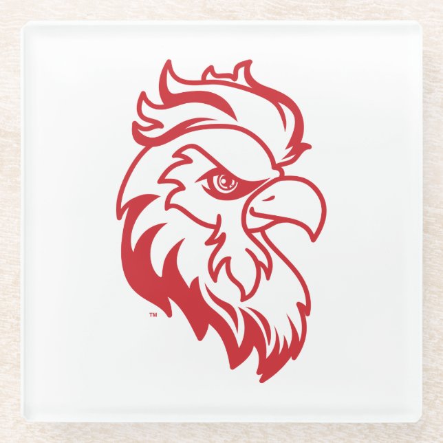 Jacksonville State University Gamecocks Red Eagle Glass Coaster (Front)