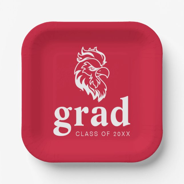Jacksonville State University Gamecocks Red Eagle Paper Plate (Front)