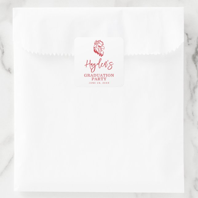 Jacksonville State University Gamecocks Red Eagle Square Sticker (Bag)