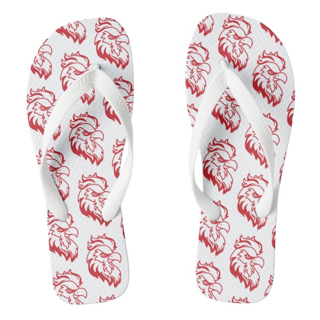 Jacksonville State University Gamecocks Red gameco Flip Flops (Footbed)