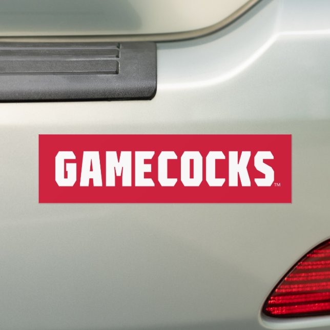 Jacksonville State University Gamecocks Red Logo Bumper Sticker (On Car)