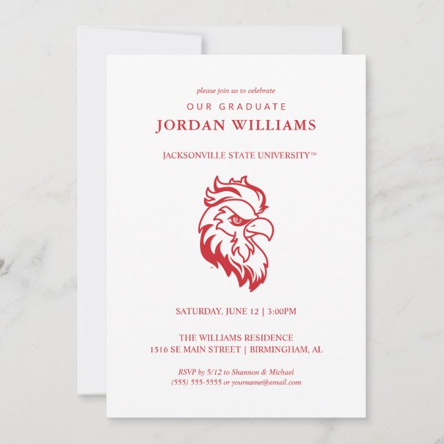 Jacksonville State University Graduation Announcement (Front)