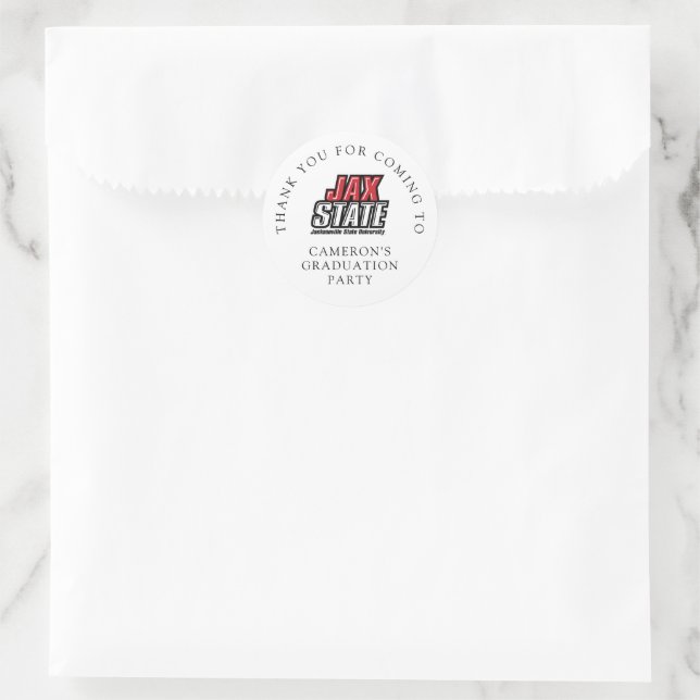 Jacksonville State University Graduation Classic Round Sticker (Bag)