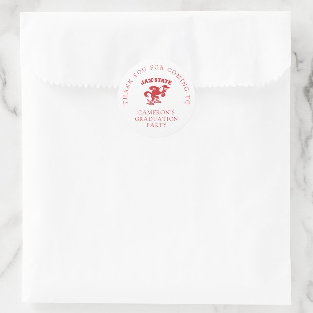Jacksonville State University Graduation Classic Round Sticker (Bag)