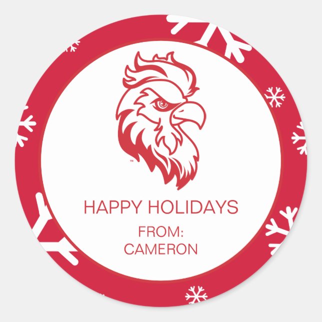 Jacksonville State University Holiday Classic Round Sticker (Front)