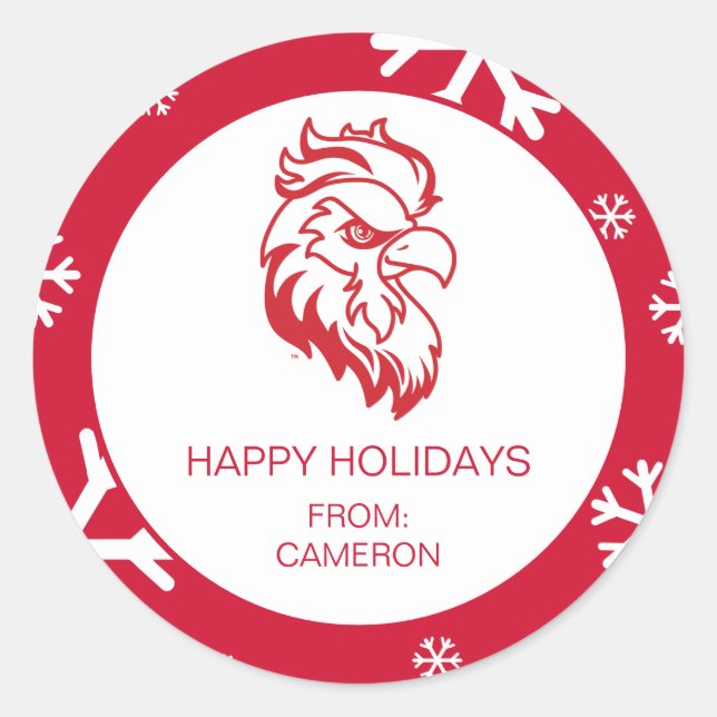 Jacksonville State University Holiday Classic Round Sticker (Front)