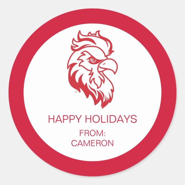 Jacksonville State University Holiday Classic Round Sticker (Front)