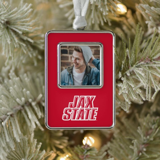 Jacksonville State University Holiday Silver Plated Framed Ornament (Tree)